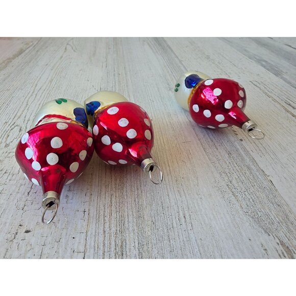 Vintage Czech mushroom Man mercury glass ornament set Xmas tree - Picture 7 of 7